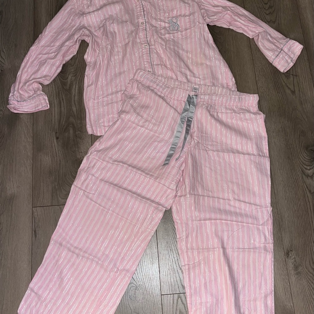 Victoria's Secret Light Pink Striped Pajama Set